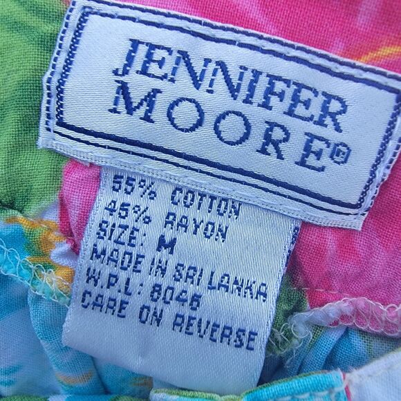 Jennifer Moore Hawaiian Dress Maxi Med Mumu Multi Colored  Tropical Vintage 80s - Picture 4 of 4